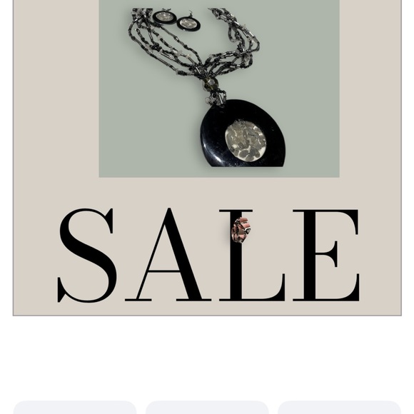 New 2 pc Blk/slv/Grey Clear Quartz Neck/Ear Set- SALE - Picture 2 of 13